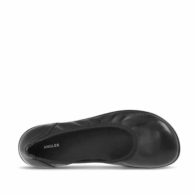 Angles Women's Ballet Shoe Calisto - Black, top view.