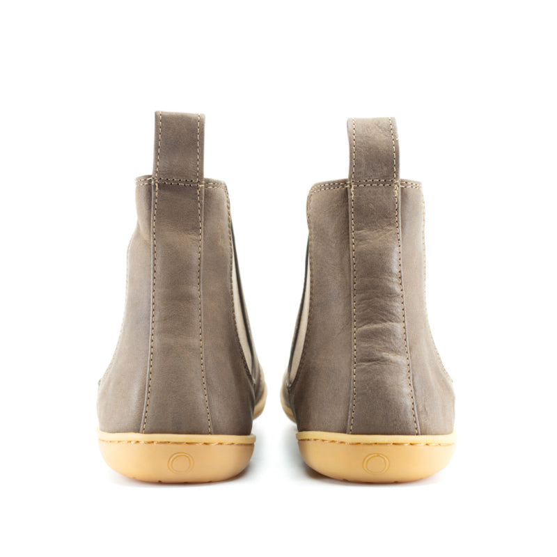 Pair of Mukishoes Chelsea Boots - Brown, rear view.