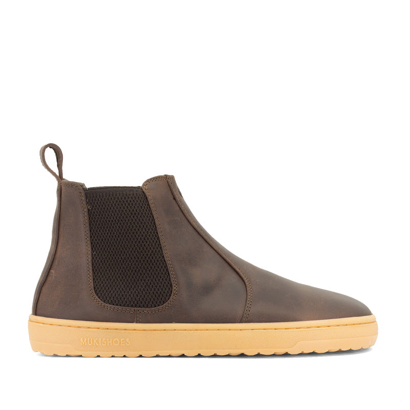 Mukishoes Chelsea Nova Boot - Chestnut, outer side view.