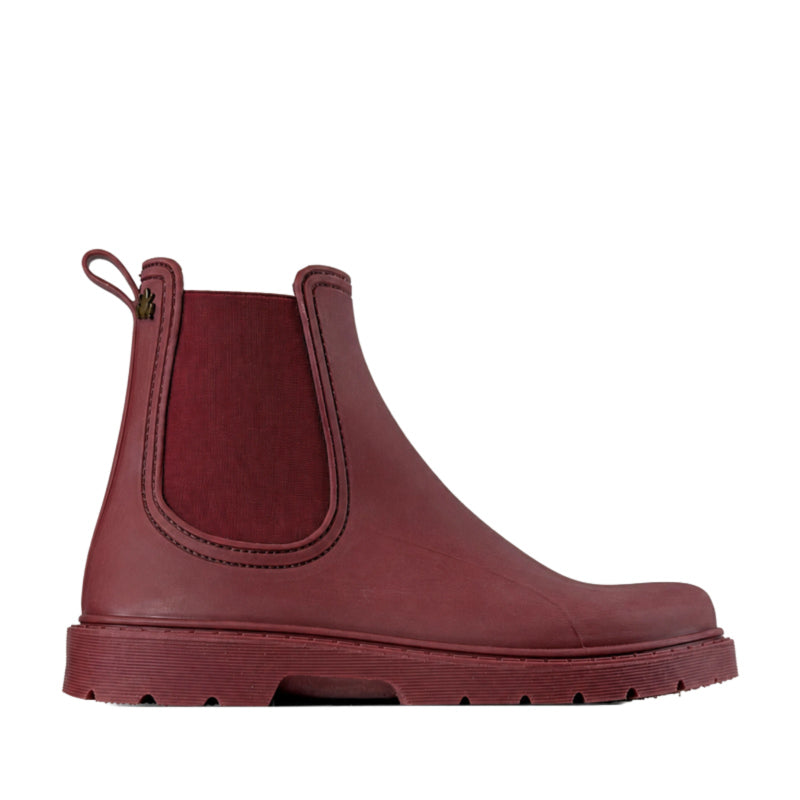 El Naturalista Barefoot Chuva Wellington Boot - Wine, outer side view of the right boot.