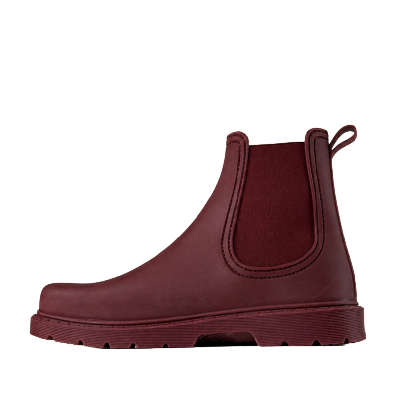 El Naturalista Barefoot Chuva Wellington Boot - Wine, outer side view of the left boot.