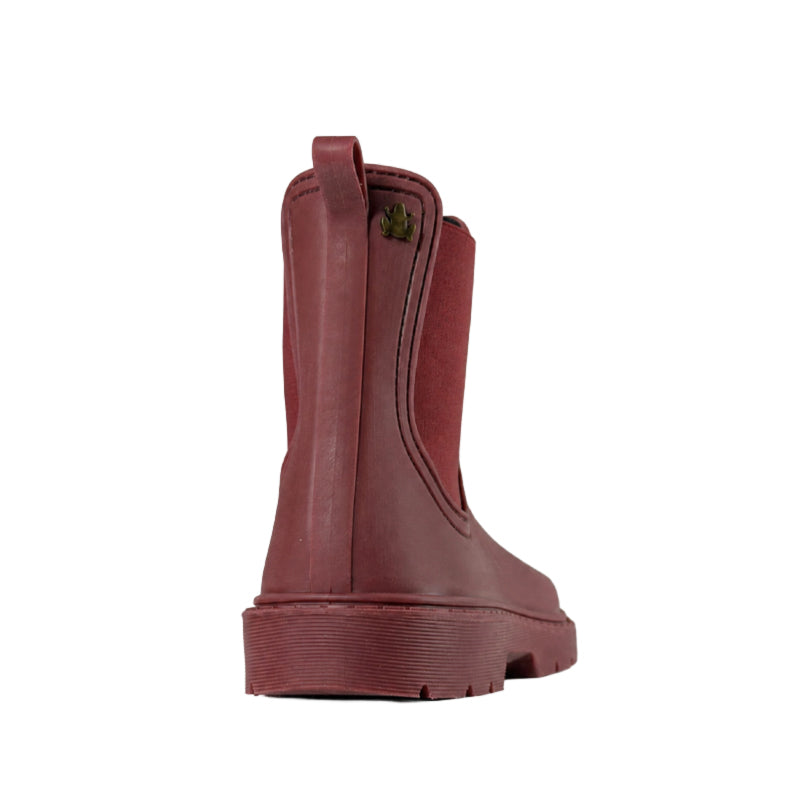 El Naturalista Barefoot Chuva Wellington Boot - Wine, rear view.