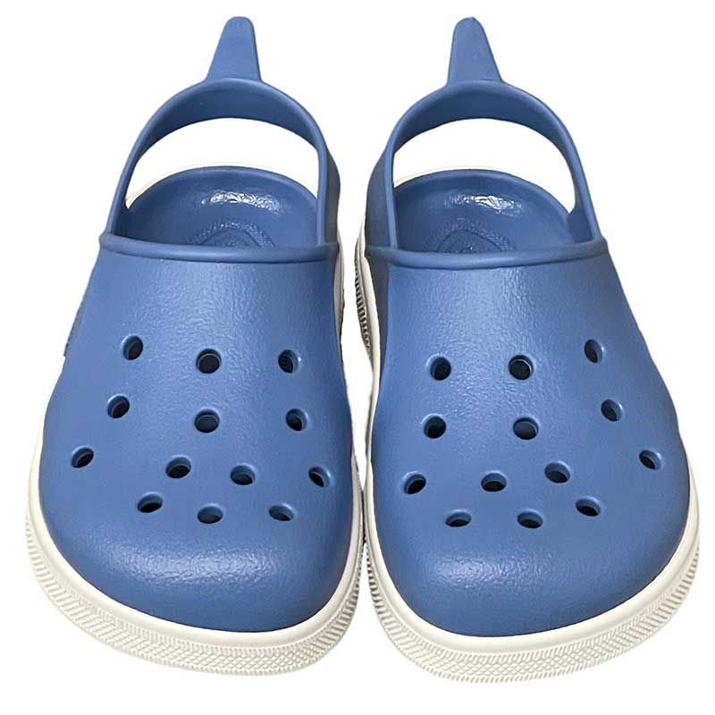 Pair of Boatilus Cloggy Sandals - Cobalt White, front view.