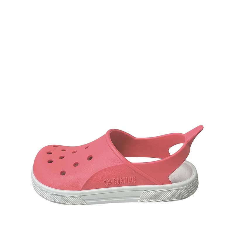 Boatilus Cloggy Sandal - Fuxia White, outer side view.