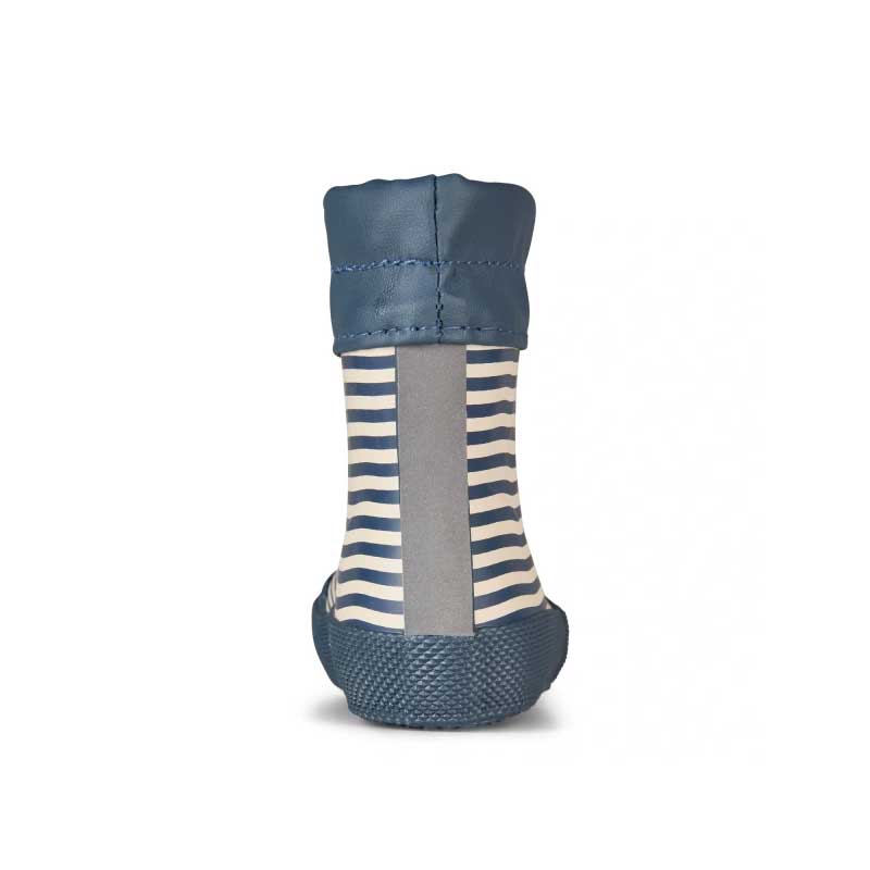 Bundgaard Toddler Welly Cover - Navy Strip, rear view.