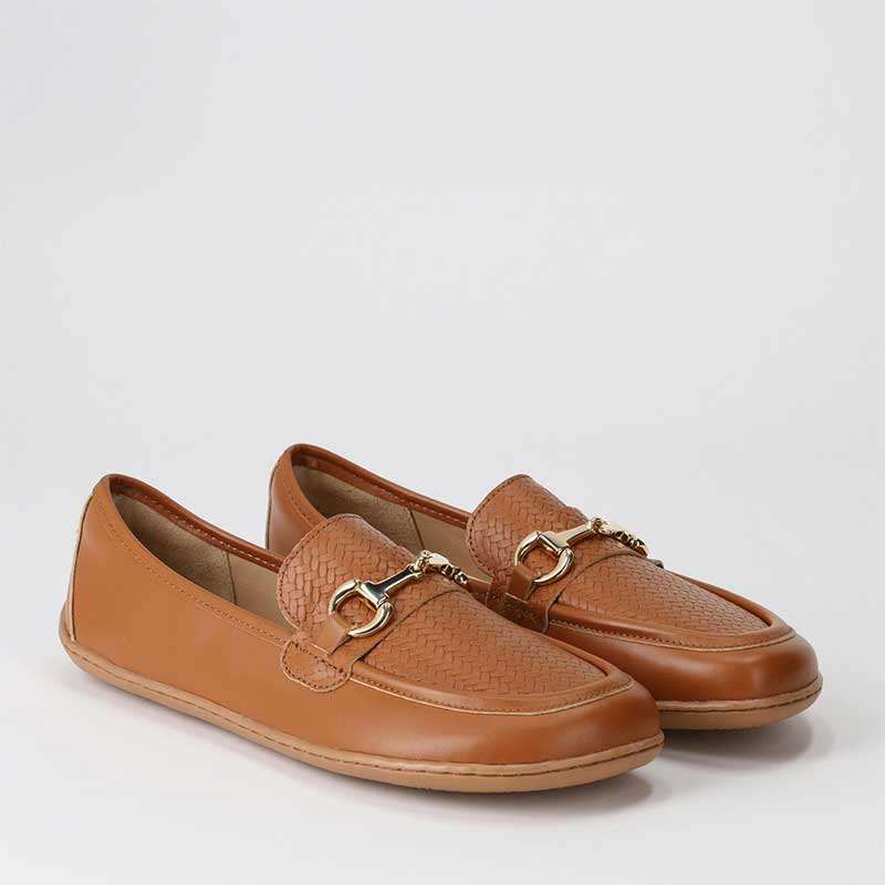 Pair of Be Lenka Women's Moccasins Divella - Biscuit, angled view showing the outer side and front.