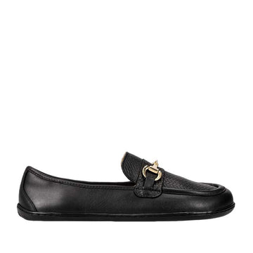 Be Lenka Women's Moccasin Divella - Black and Gold, outer side view.