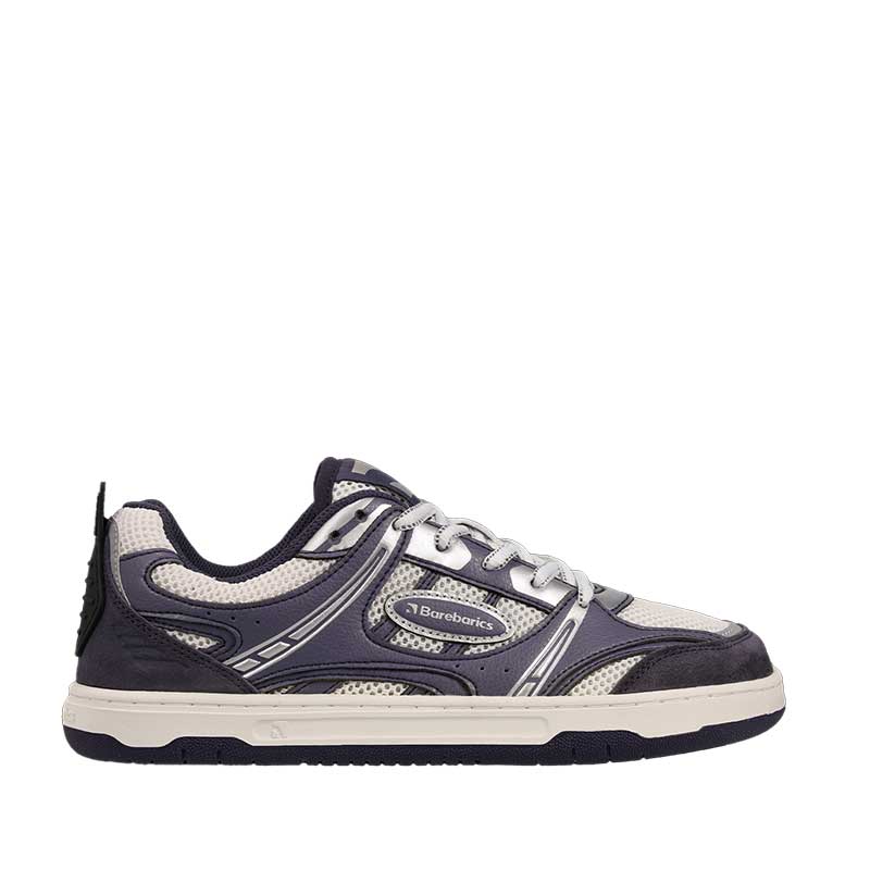 Be Lenka Adults Barebarics Trainer Dropsta - Blue and Silver, outer side view.