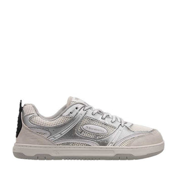 Be Lenka Adults Barebarics Trainer Dropsta - White and Silver, outer side view.