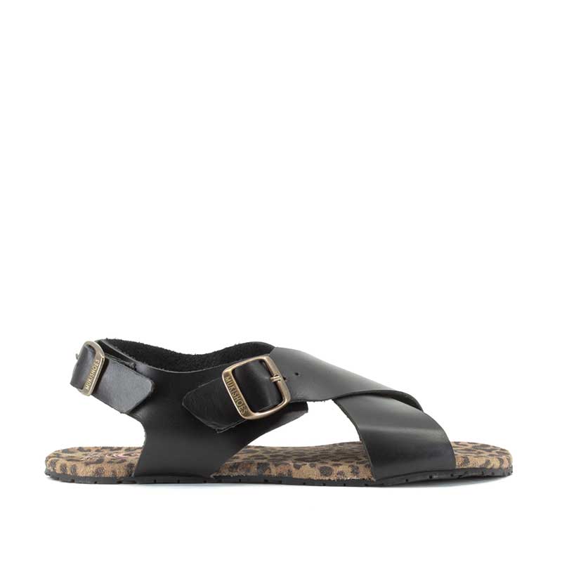 Mukishoes Sandal Ericeira - Black Leo, outer side view.