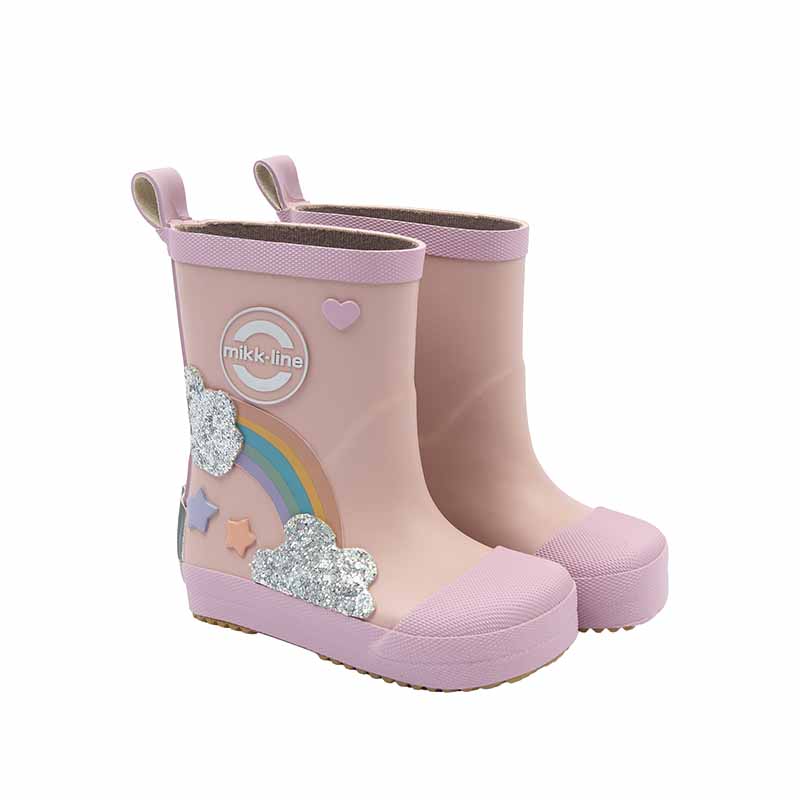 Mikk-Line Kids Barefoot Wellingtons - Rainbow Rose