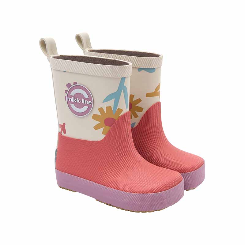 Mikk-Line Kids Barefoot Wellingtons - Retro Flower