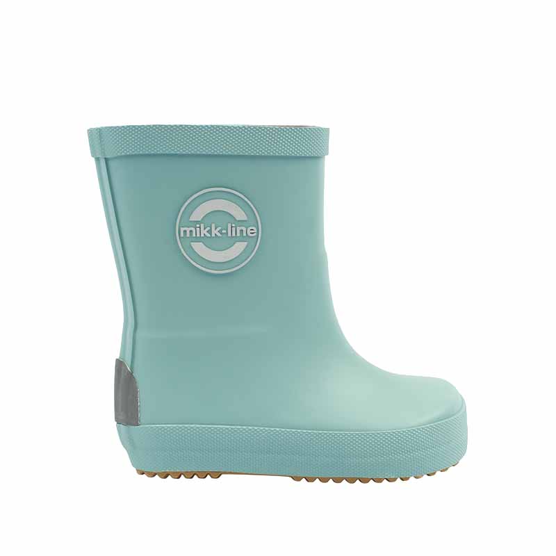 Mikk-Line Kids Barefoot Wellington - Stone Blue, outer side view.