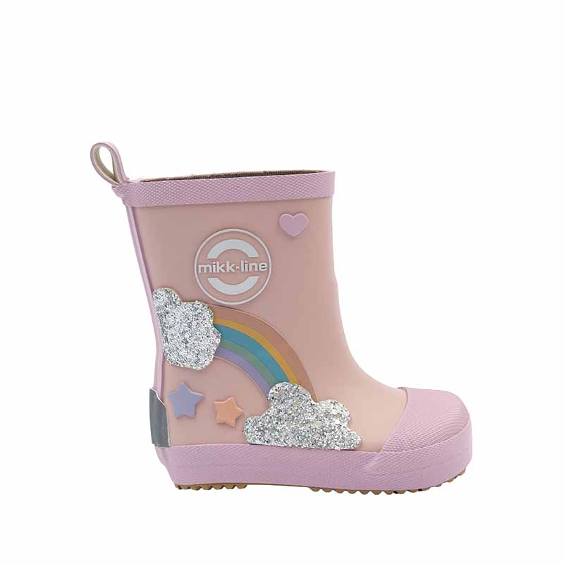 Mikk-Line Kids Barefoot Wellingtons - Rainbow Rose
