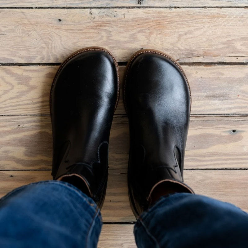 Person wearing Anya's Faye Boots - Black, top view.