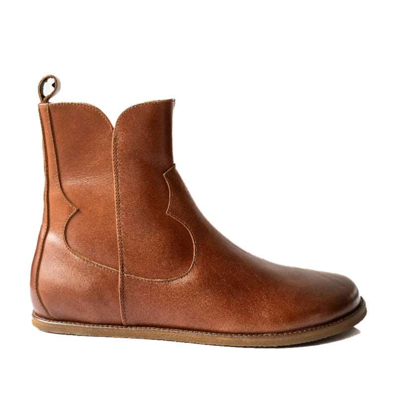 Anya's Faye Boot - Cognac, outer side view.