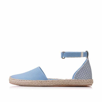 Shapen Women's Festa Espadrille - Blue Vegan, outer side view.