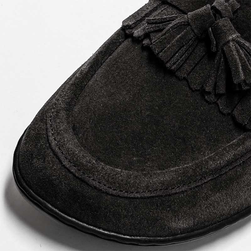 Be Lenka Women's Moccasin Fiorela - Black, close up of toe box.