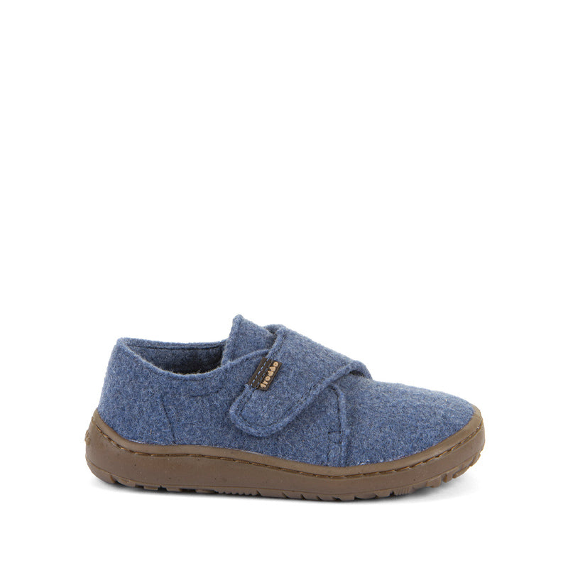 Froddo Kids Barefoot Wooly Slipper - Denim, outer side view.