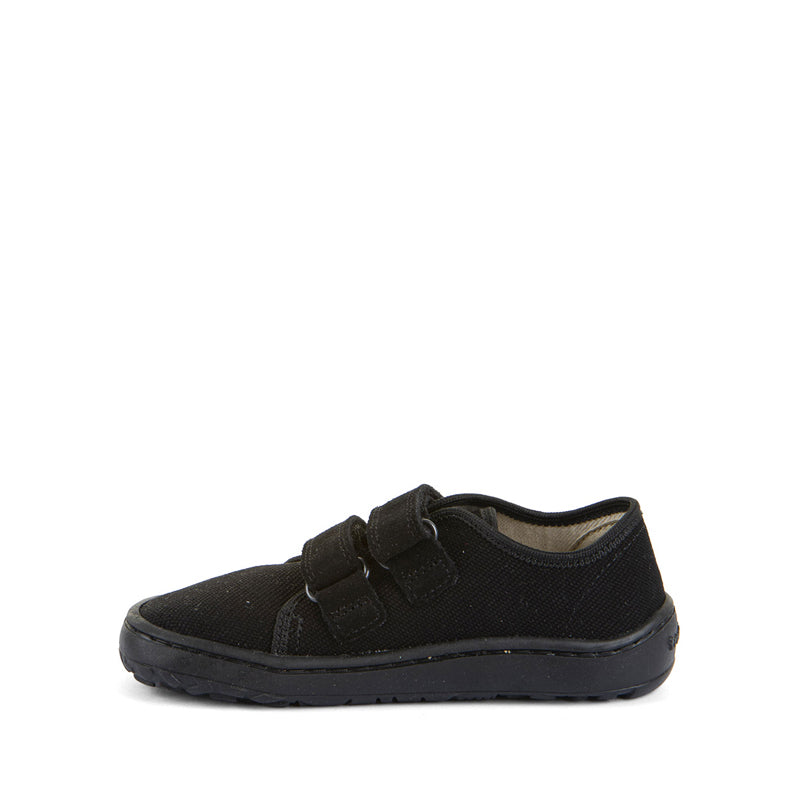Froddo Barefoot Canvas School Shoe - Black, inner side view.