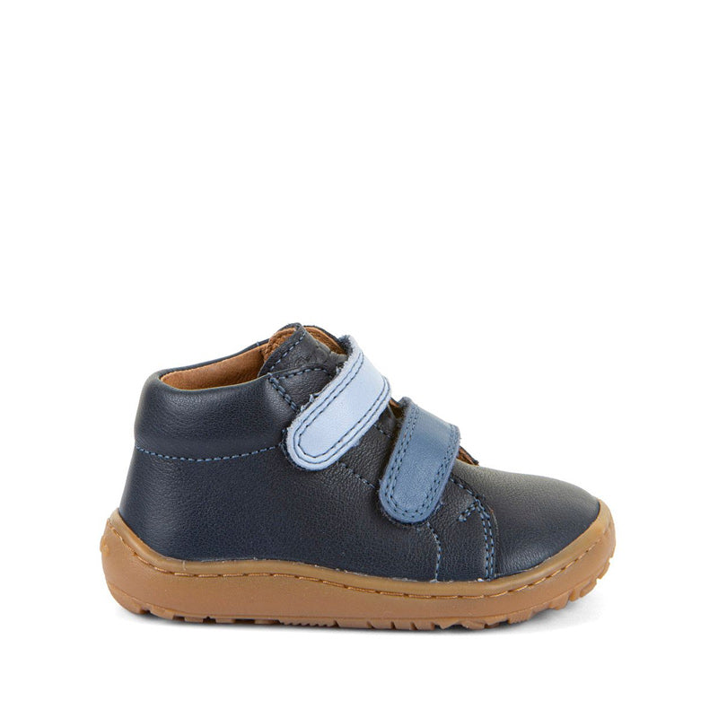 Froddo Kids Barefoot First Step Shoe - Blue, outer side view.