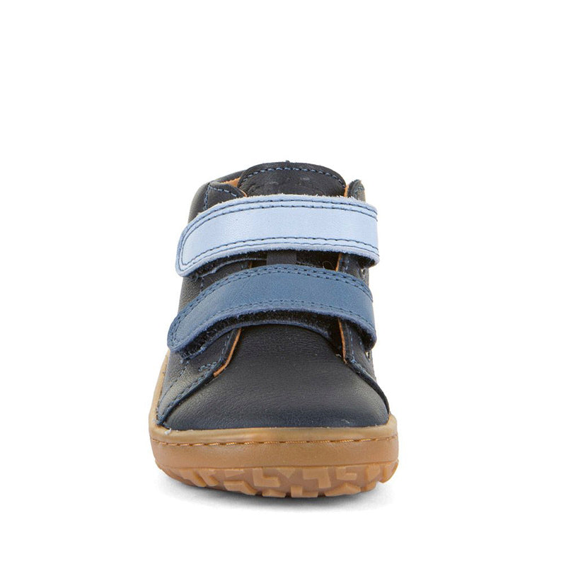 Froddo Kids Barefoot First Step Shoe - Blue, front view.