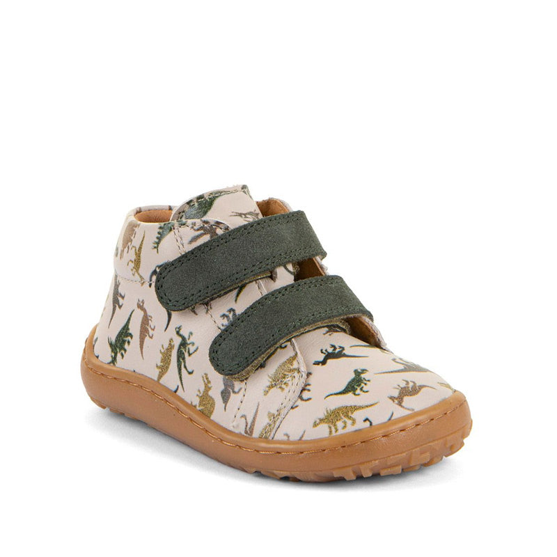 Froddo Kids Barefoot First Step Shoe - Green, angled view showing outer side and front.