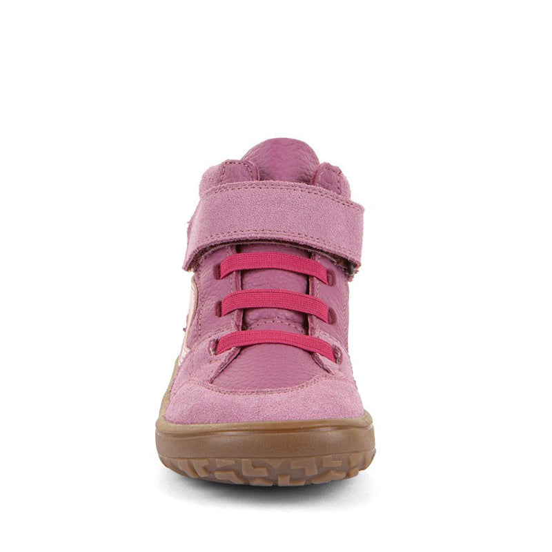 Froddo Kids Barefoot Tex Go Waterproof Boot - Pink, front view.