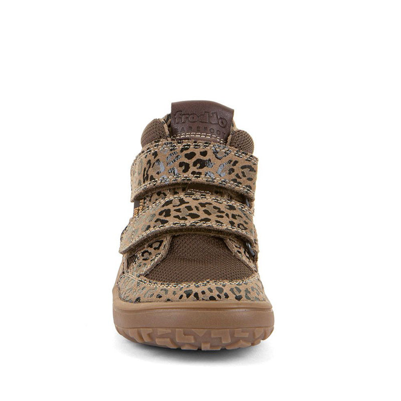 Froddo Kids Barefoot Tex Autumn Waterproof Boot - Beige+, front view.