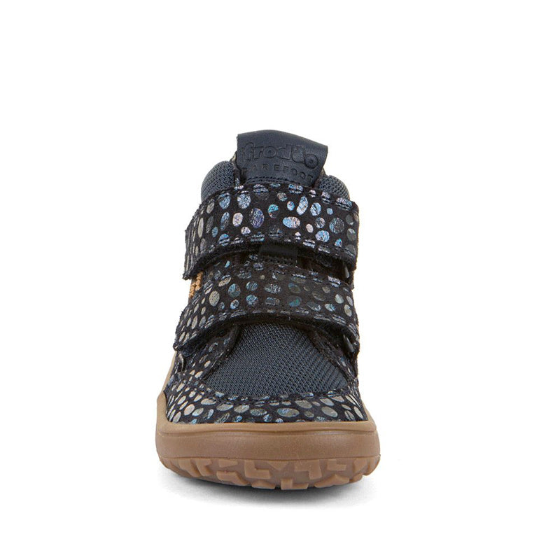 Froddo Kids Barefoot Tex Autumn Waterproof Boot - Blue, front view.