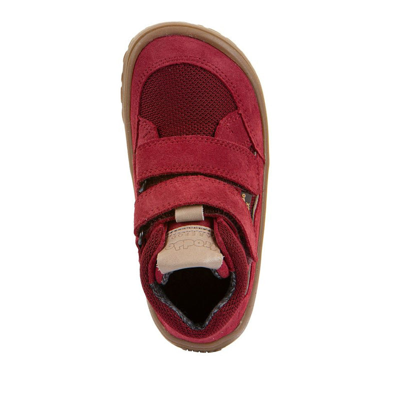 Froddo Kids Barefoot Tex Autumn Waterproof Boot - Red, top view.