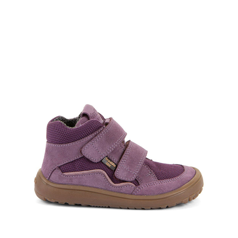 Froddo Kids Barefoot Tex Autumn Waterproof Boot - Grape Wine, outer side view.