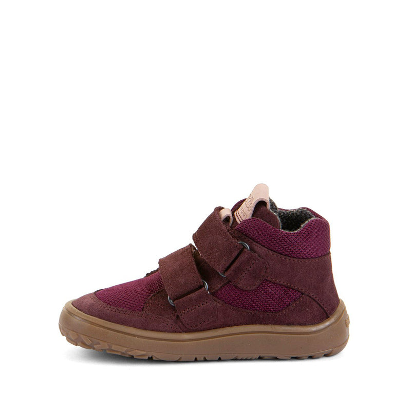 Froddo Kids Barefoot Tex Autumn Waterproof Boot - Bordeaux, inner side view.