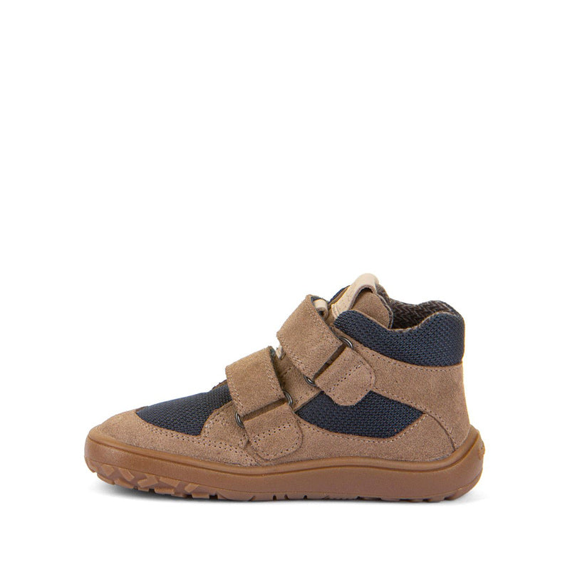 Froddo Kids Barefoot Tex Autumn Waterproof Boot - Beige and Navy, inner side view.