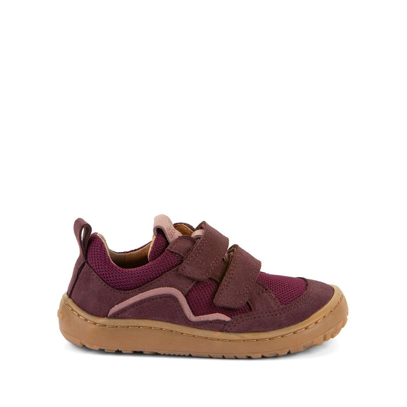 Froddo Kids Barefoot Sports Shoe - Bordeaux, outer side view.