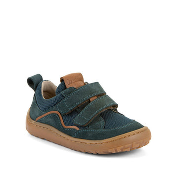 Froddo Kids Barefoot Base Sports Shoe - Petroleum, angled view showing outer side and front.