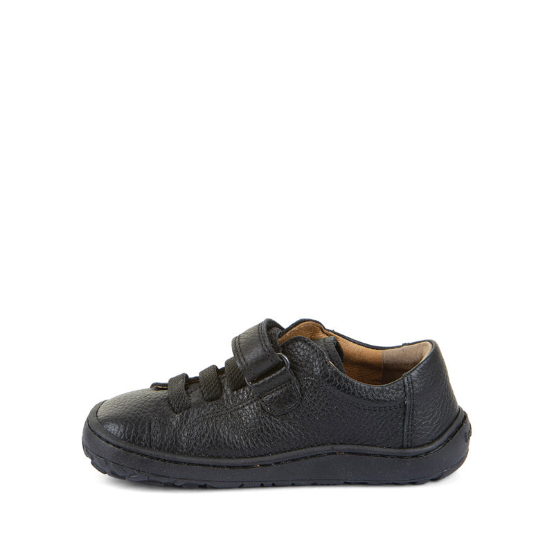 Froddo Kids Elastic Barefoot School Shoe - Black, inner side view.