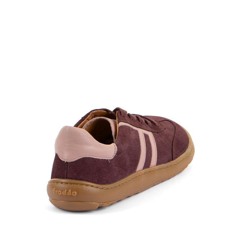 Froddo F-Motion Shoe - Bordeaux, angled view showing outer side and rear.