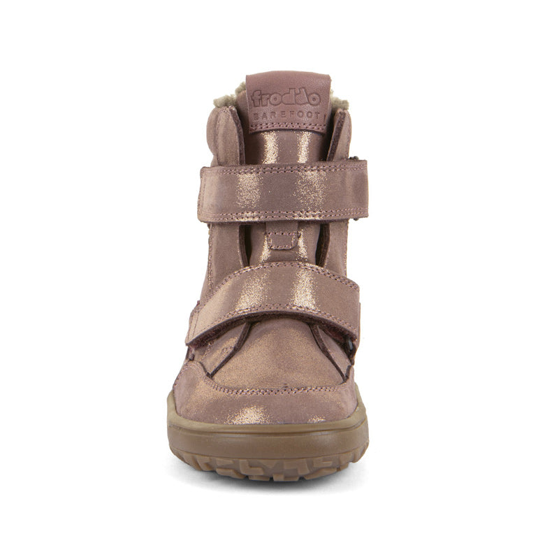 Froddo Kids Barefoot Tex Winter Leather Boots - Pink Gold