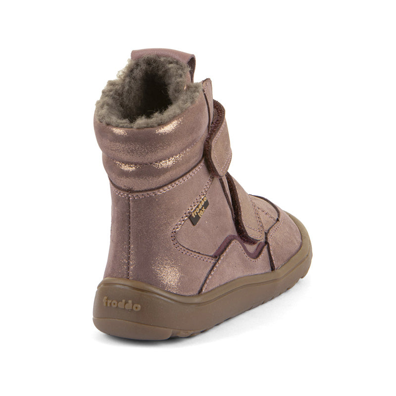 Froddo Kids Barefoot Tex Winter Leather Boots - Pink Gold