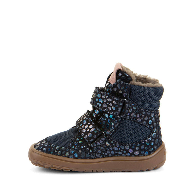 Froddo Kids Barefoot Tex Winter Waterproof Boot - Blue, inner side view.