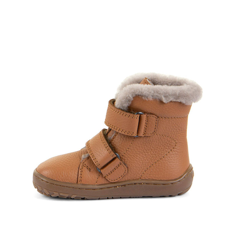 Froddo Kids Barefoot Winter Furry Boots - Cognac