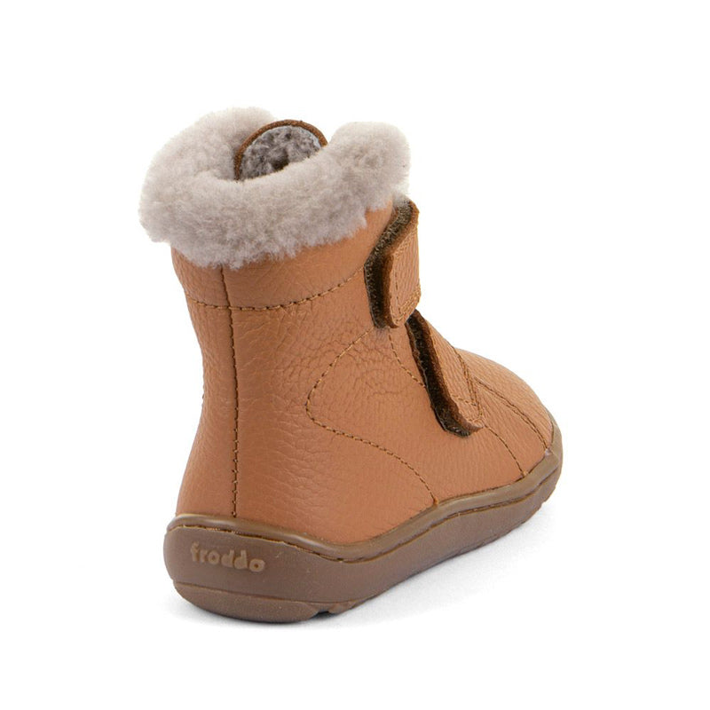Froddo Kids Barefoot Winter Furry Boots - Cognac