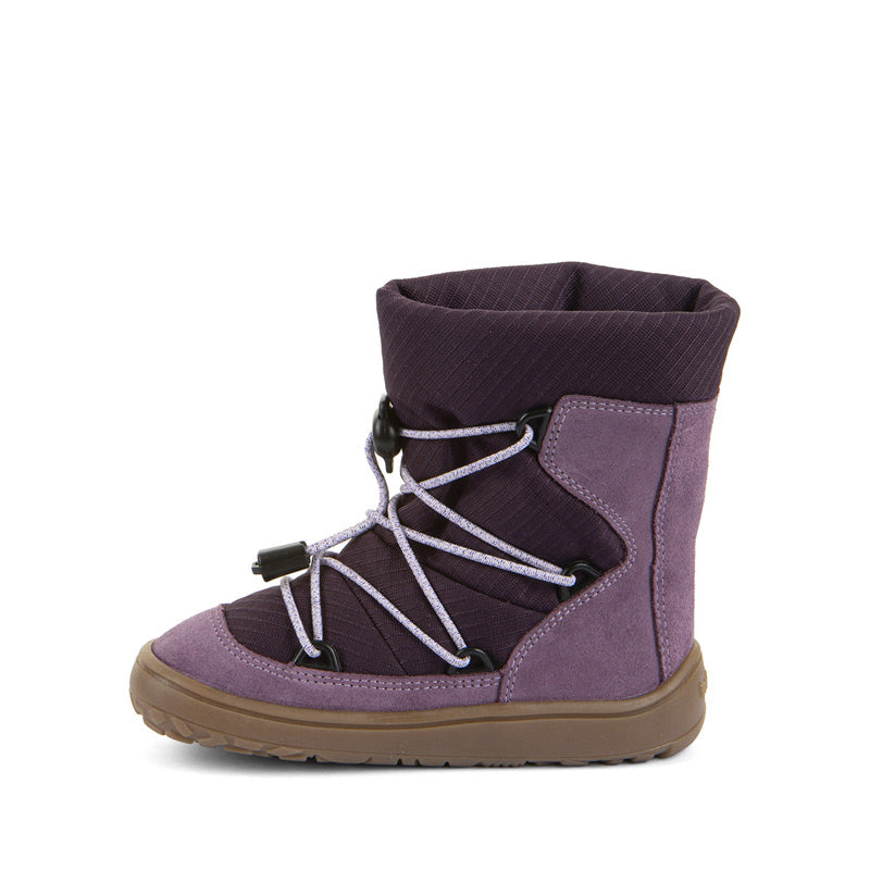 Froddo Kids Barefoot Tex Track Wool Waterproof Boot - Grape Wine, inner side view.