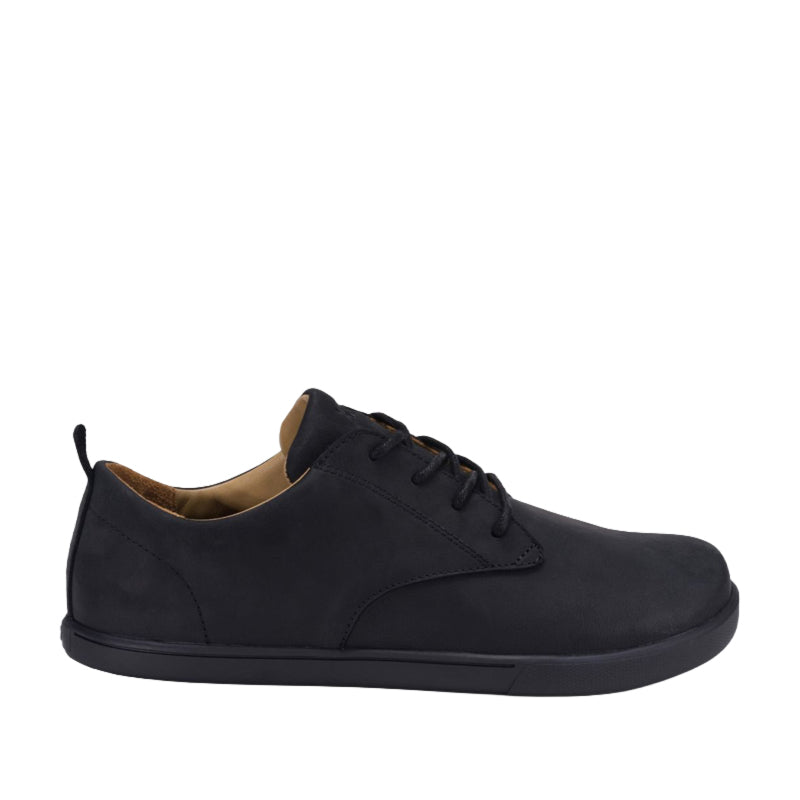 Xero Men's Leather Shoe Glenn - Black, outer side view.