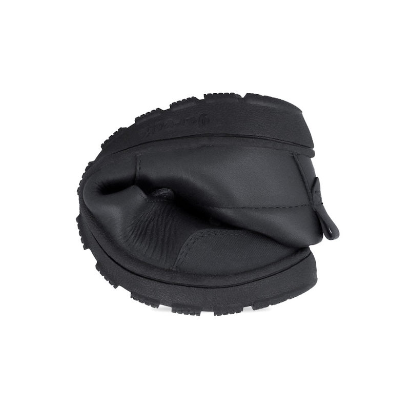Garvalin Barefoot Mary Jane School Shoe - Black, scrunched up.