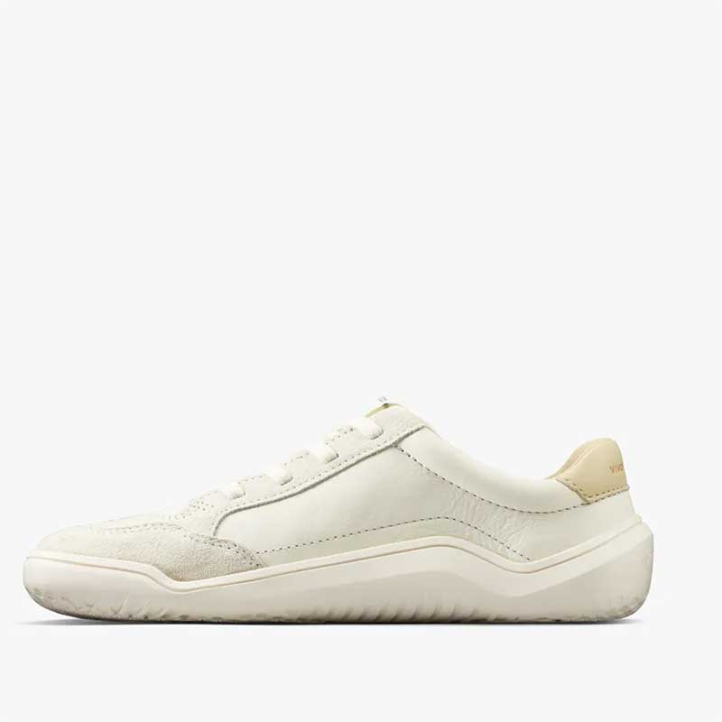 Vivobarefoot Junior Trainer Gobi - Limestone, inner side view.