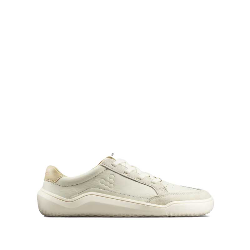 Vivobarefoot Junior Trainer Gobi - Limestone, outer side view.