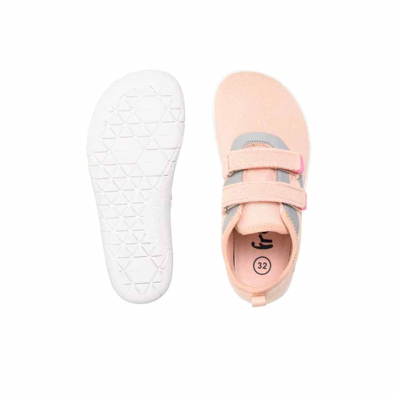 Freet Junior Velcro Trainers Hoppee - Salmon Grey