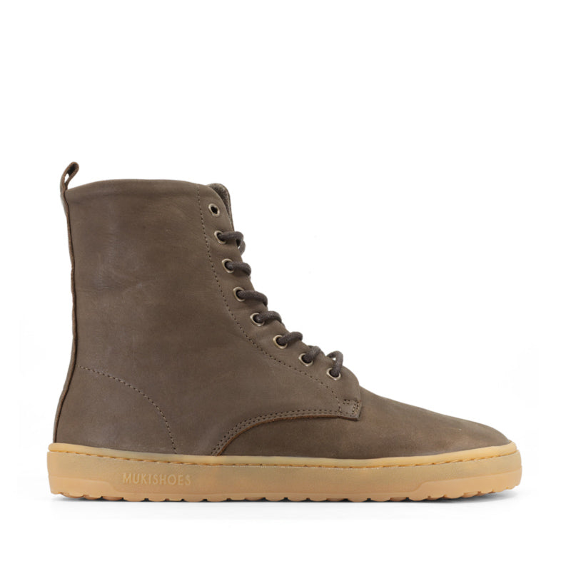Mukishoes Igneous Terra Boot - Brown, outer side view.